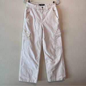HOLLISTER Cream Corduroy Ultra Hi-Rise Dad Cotton Wide Legs Pants 29x28
